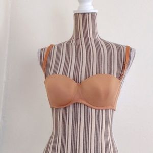 Malizia by LaPerla 2 Vintage Tan Convertible Water Implant Push Up Bra Size 34